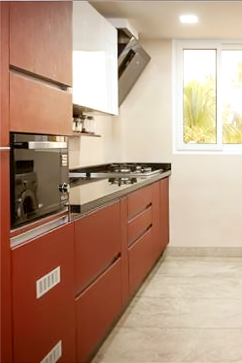 Modular Kitchen Red | Promkraft Interior