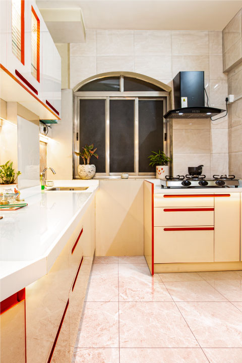 Modular Kitchen Red White | Promkraft Interior